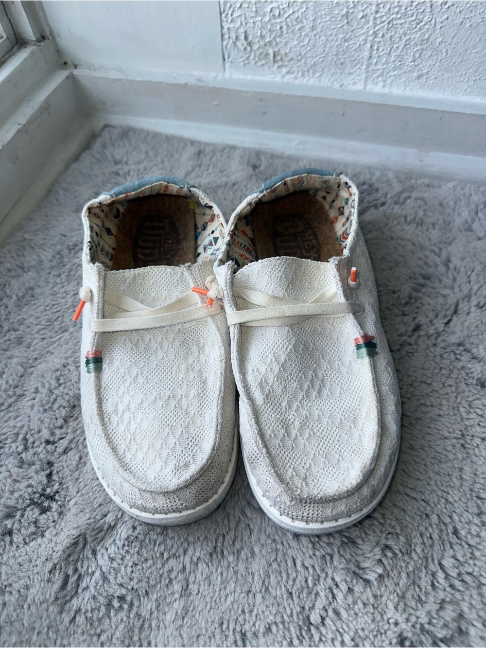 Hey Dude Wendy Boho White Slip-On Shoes Women’s 7